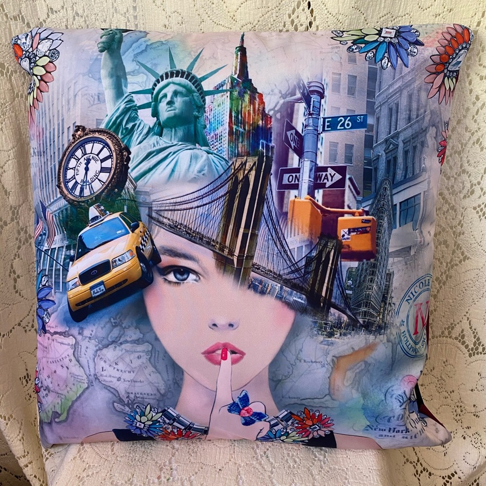 NICOLE LEE NY NEW YORK FASHION ACCENT PILLOW COVER